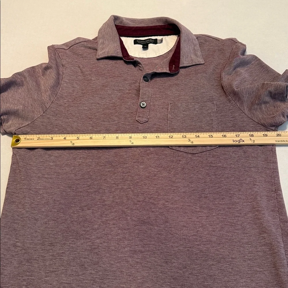 Banana Republic Men's BUNDLE of 2 Pique Cotton Polo Maroon and Pink Size M